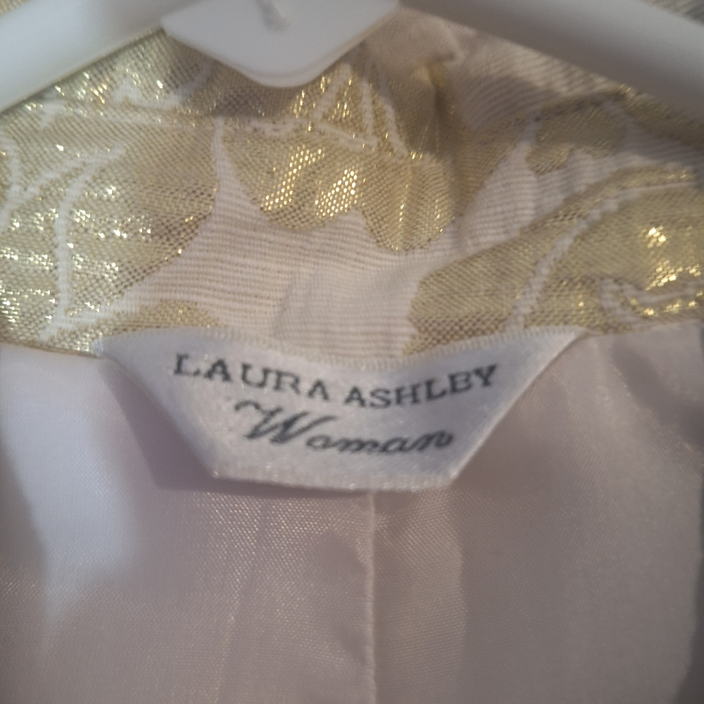 Laura Ashley Metallic Gold Floral Jean Jacket - Picture 9 of 10